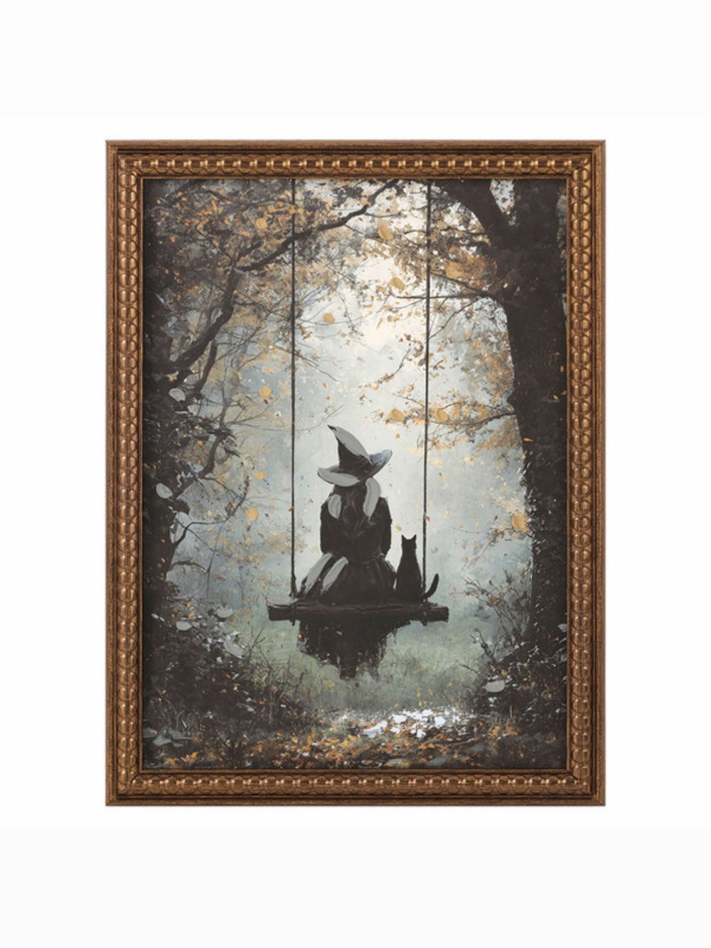 ALDI Witch on Swing Framed Wall Art